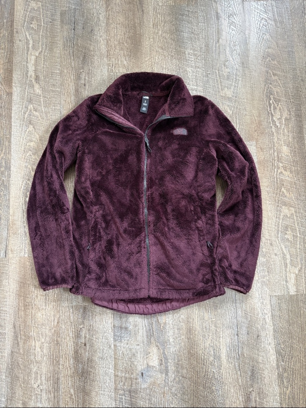 The North Face Plush Full-Zip Fleece Jacket in Deep Maroon